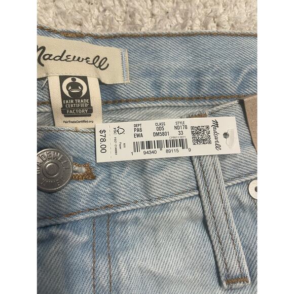 NWT Madewell Women's Size 33 Relaxed Cutoff Denim Short Essen Wash - Picture 7 of 8